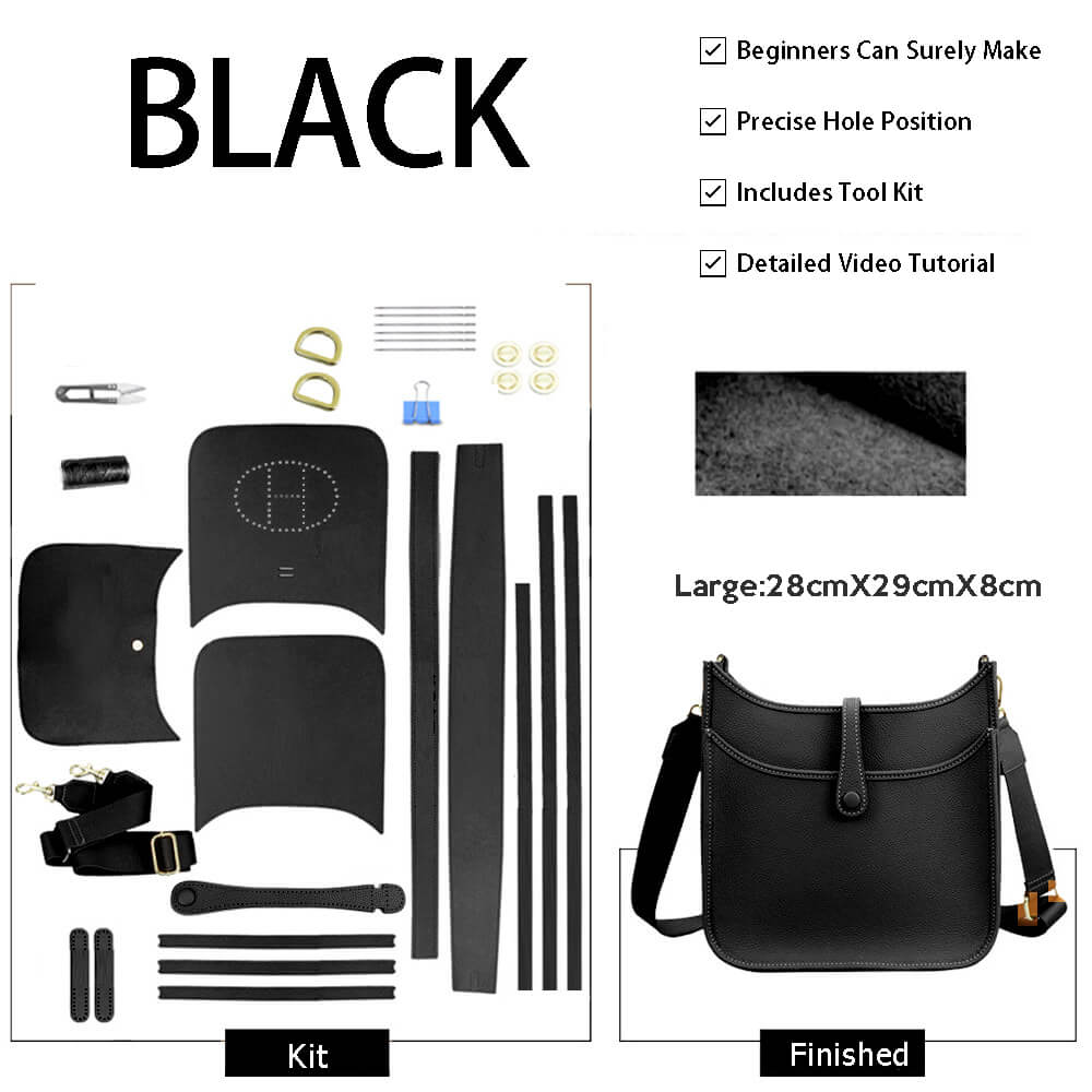 Evelyne Bag DIY Kit – Babylon Leather - Babylon LeatherBabylon LeatherSY82-Black-L-Color-Matched