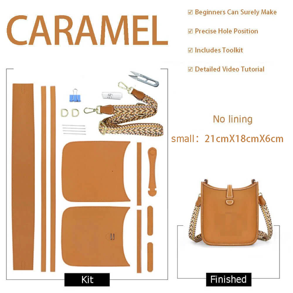 Evelyne Bag DIY Kit – Babylon Leather - Babylon LeatherBabylon LeatherSY82-Caramel-White-S