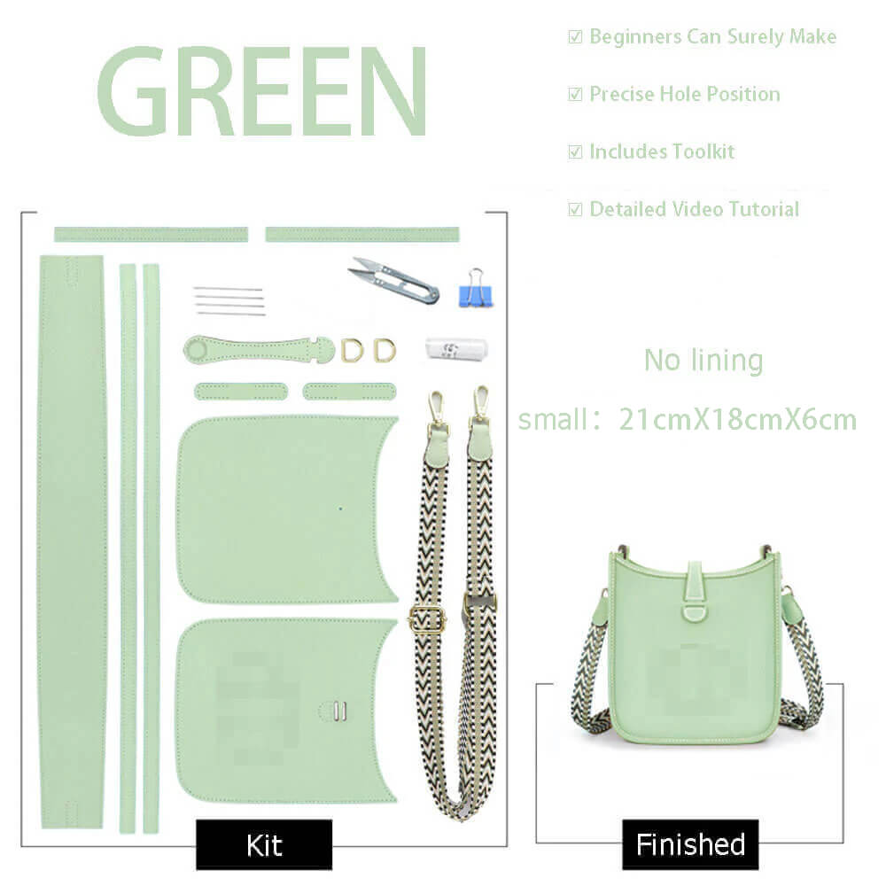 Evelyne Bag DIY Kit – Babylon Leather - Babylon LeatherBabylon LeatherSY82-Green-White-S