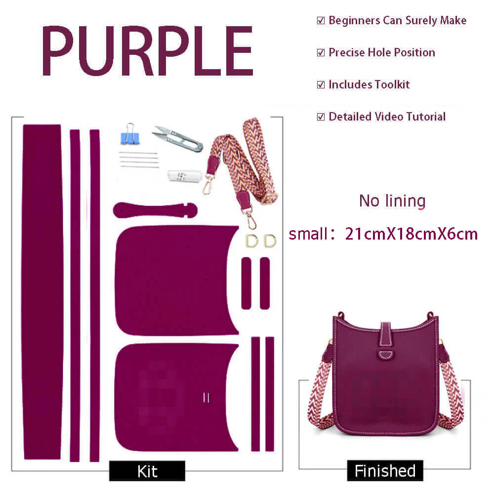 Evelyne Bag DIY Kit – Babylon Leather - Babylon LeatherBabylon LeatherSY82-Purple-White-S