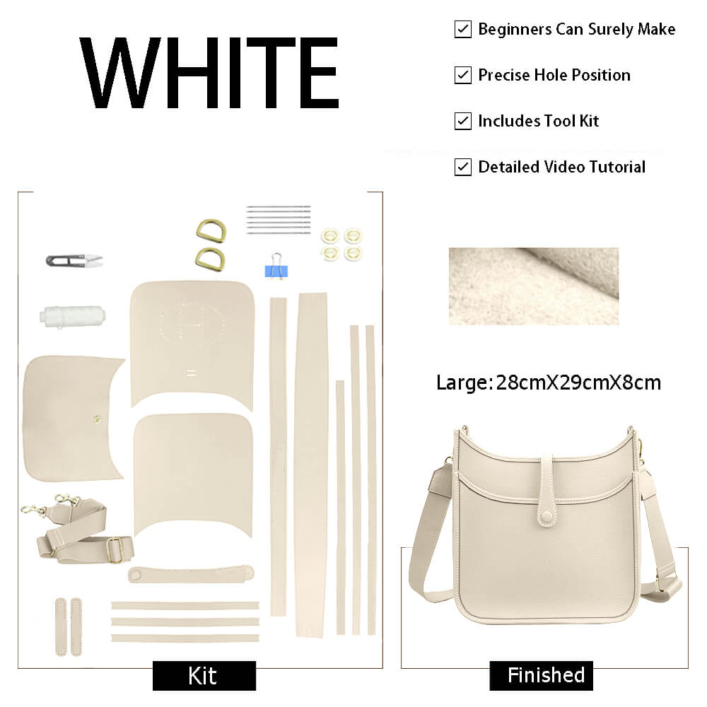Evelyne Bag DIY Kit – Babylon Leather - Babylon LeatherBabylon LeatherSY82-White-White-L