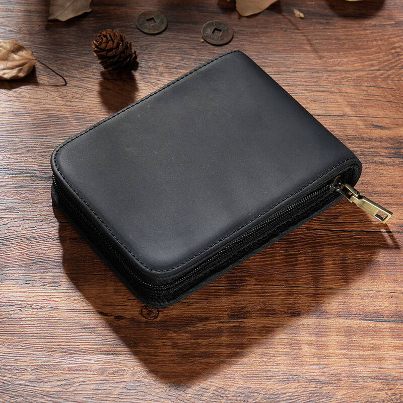 12-Slot Zip Pen Organizer Crazy Horse Leather – Babylon Leather