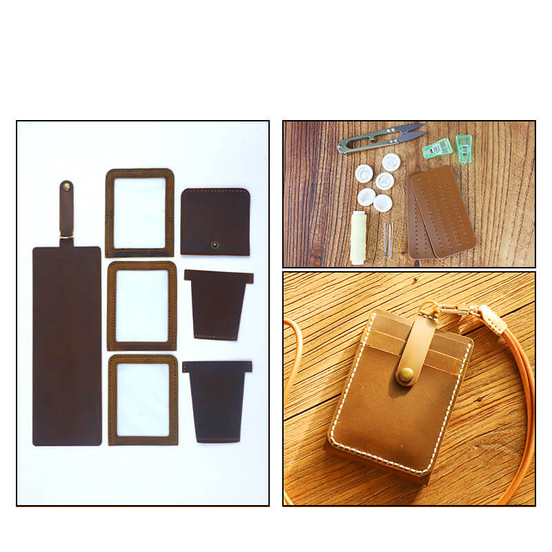 Lanyard ID Badge Holder Crazy Horse Leather DIY Kit – Babylon Leather