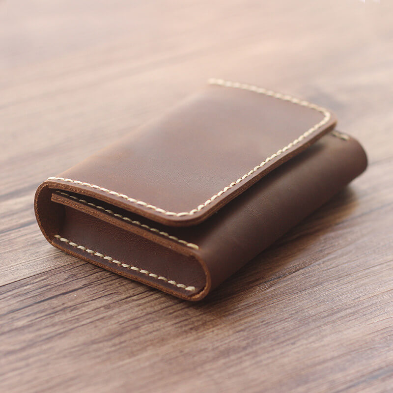 Large Card Coin Case Crazy Horse Leather DIY Kit – Babylon Leather