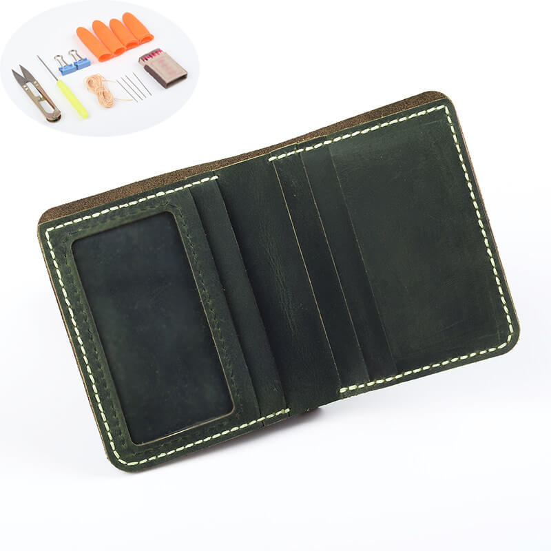 Slim Vertical Wallet Crazy Horse Leather DIY Kit – Babylon Leather
