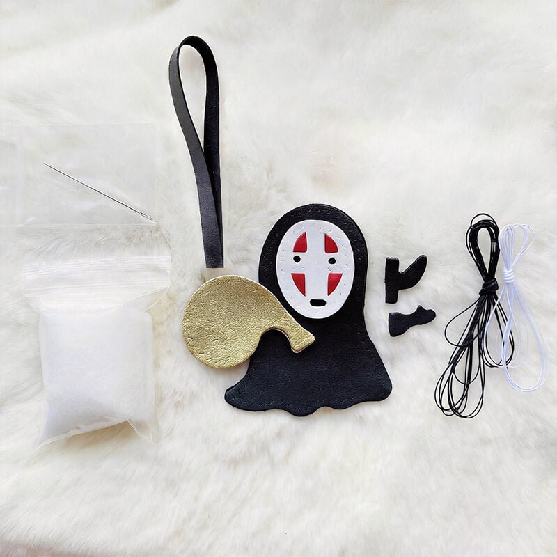 Faceless Spirit Keychain DIY Kit – Babylon Leather - Babylon LeatherBabylon LeatherSG20-Black-With Lanyard