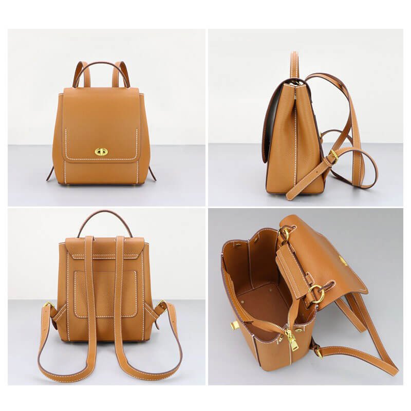 Fashion Leather Backpack DIY Gift Kit – Babylon Leather - Babylon LeatherBabylon LeatherSY56 - Caramel - White