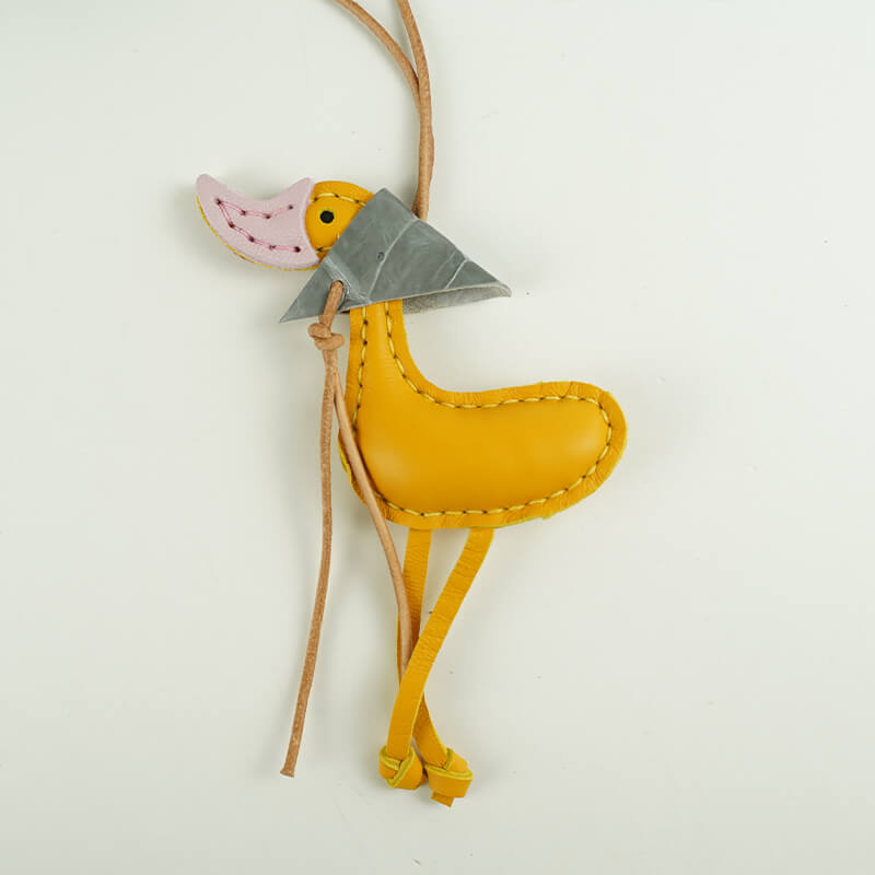 Lucky Duck Leather Bag Charm