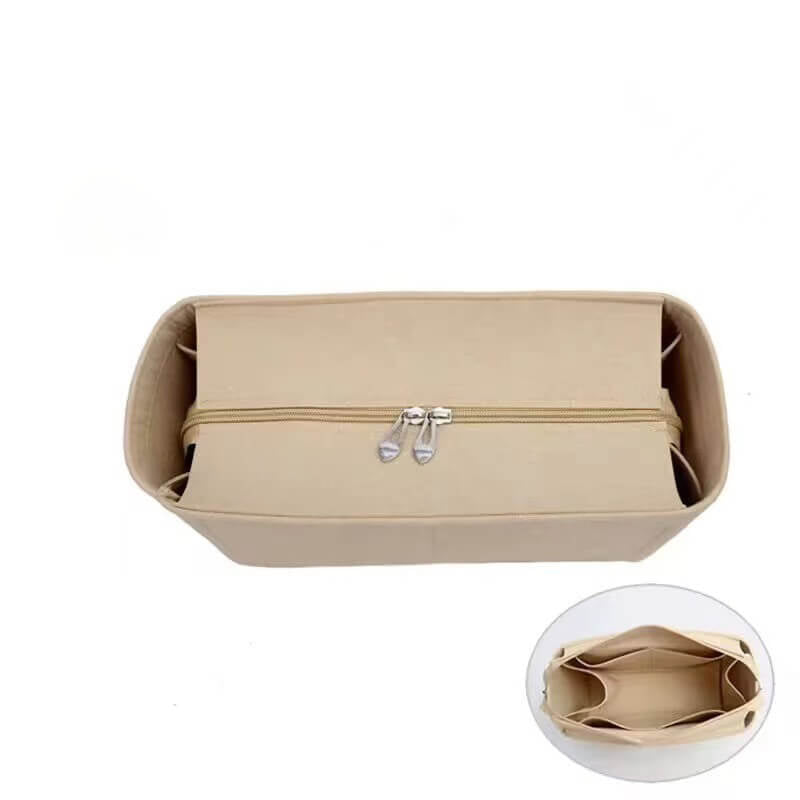 Felt Bag Insert Organizer for Carryall-Style Bags - Babylon LeatherBabylon LeatherQZ02-Beige-27*10*15cm-With Lid