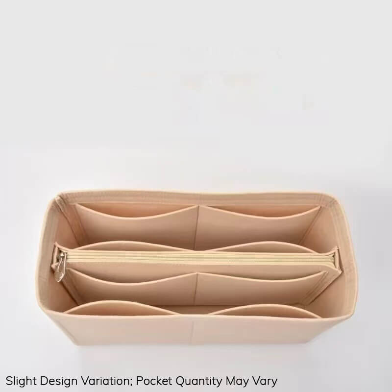 Felt Bag Insert Organizer for Carryall-Style Bags - Babylon LeatherBabylon LeatherQZ02-Beige-Small-Center Zipper