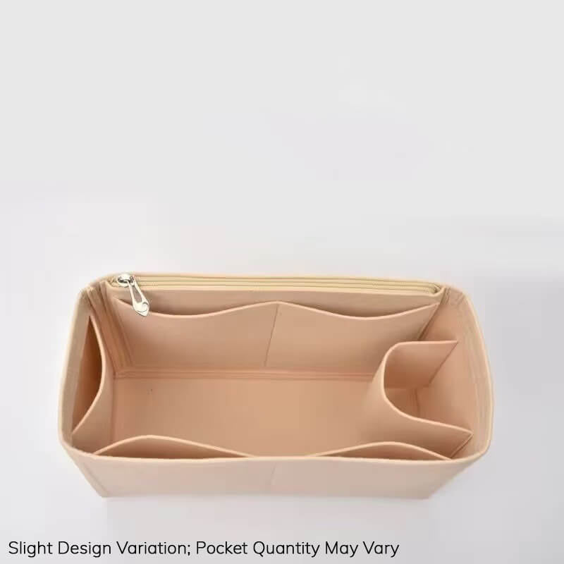 Felt Bag Insert Organizer for Carryall-Style Bags - Babylon LeatherBabylon LeatherQZ02-Beige-Small-Side Zipper