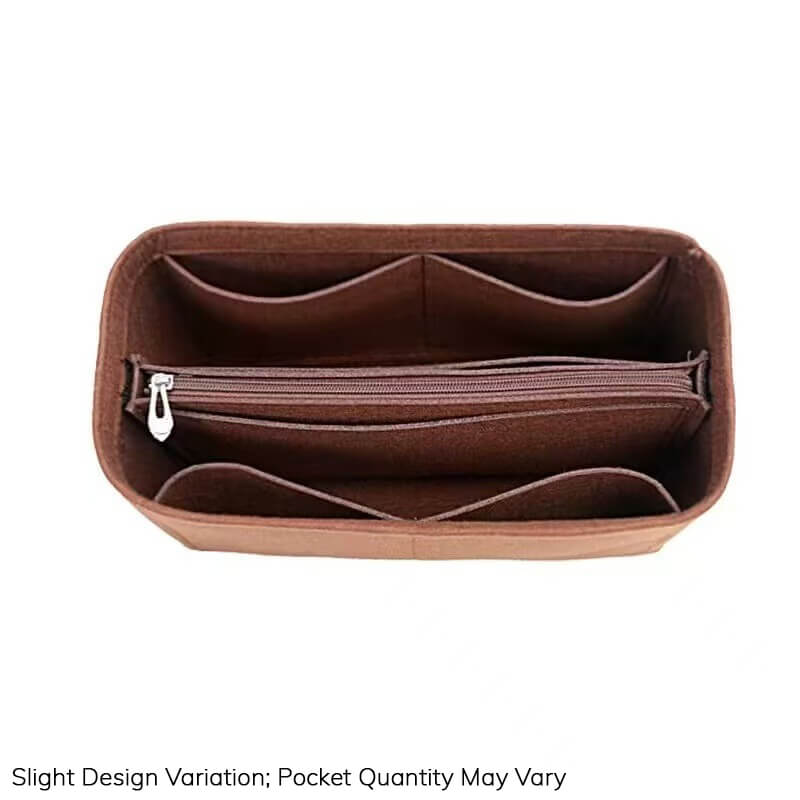 Felt Bag Insert Organizer for Carryall-Style Bags - Babylon LeatherBabylon LeatherQZ02-Coffee-Small-Center Zipper