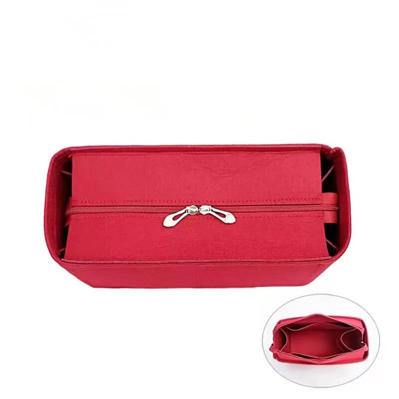 Felt Bag Insert Organizer for Carryall-Style Bags - Babylon LeatherBabylon LeatherQZ02-Wine Red-27*10*15cm-With Lid