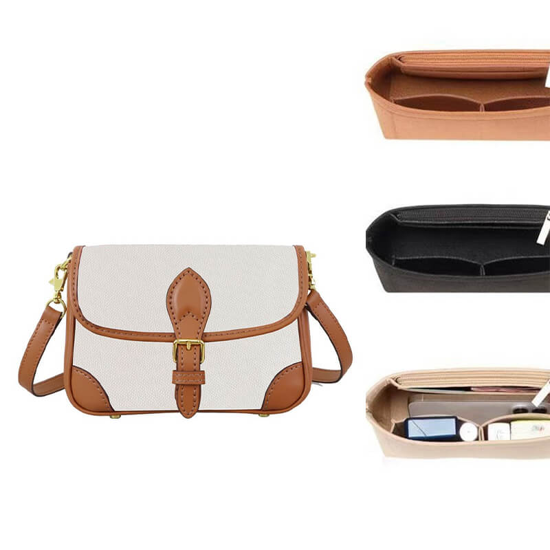 Felt Bag Insert Organizer for Diane-Style Baguette Bags - Babylon LeatherBabylon LeatherQZ07-Beige