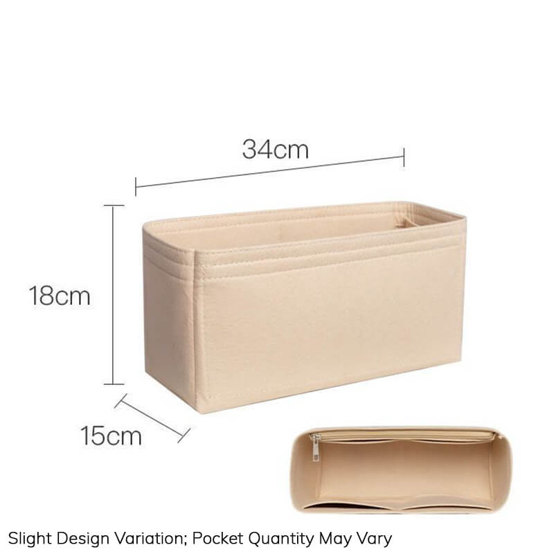 Felt Bag Insert Organizer for Garden Party 30/36-Style Bags - Babylon LeatherBabylon LeatherQZ04-Khaki-36-inch-Single Zipper + 4 Compartments