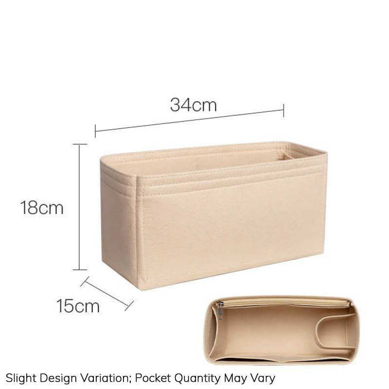Felt Bag Insert Organizer for Garden Party 30/36-Style Bags - Babylon LeatherBabylon LeatherQZ04-Khaki-36-inch-Single Zipper + Bottle Holder