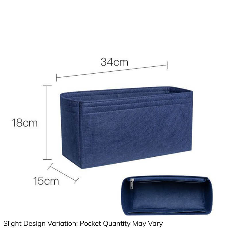Felt Bag Insert Organizer for Garden Party 30/36-Style Bags - Babylon LeatherBabylon LeatherQZ04-Navy Blue-36-inch-Single Zipper + 4 Compartments