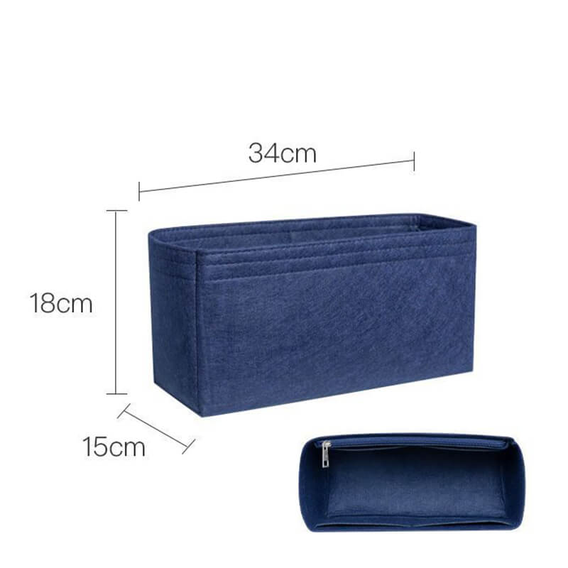 Felt Bag Insert Organizer for Garden Party 30/36-Style Bags - Babylon LeatherBabylon LeatherQZ04-Navy Blue-36-inch-Single Zipper + 4 Compartments