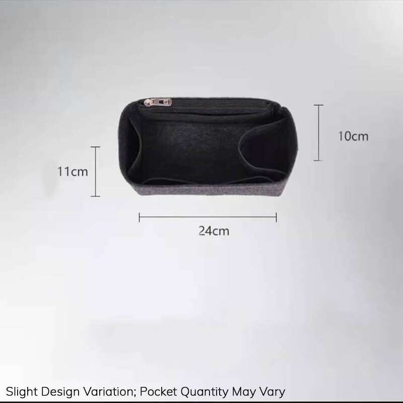 Felt Bag Insert Organizer for Lindy-Style Bags - Babylon LeatherBabylon LeatherQZ09-Black-11*24*10cm-Side Zipper