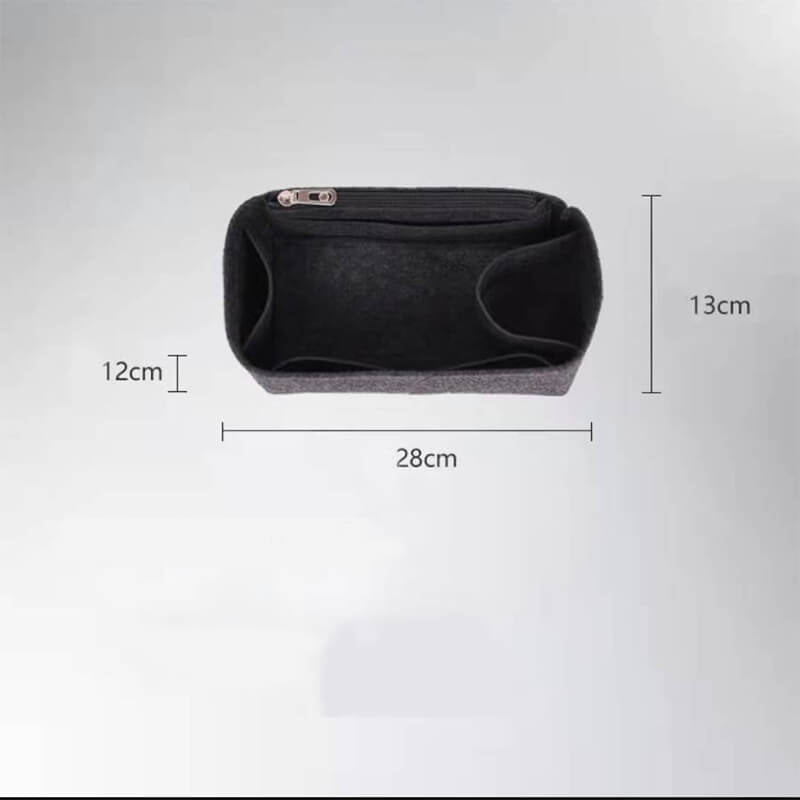 Felt Bag Insert Organizer for Lindy-Style Bags - Babylon LeatherBabylon LeatherQZ09-Black-12*28*13cm-Side Zipper