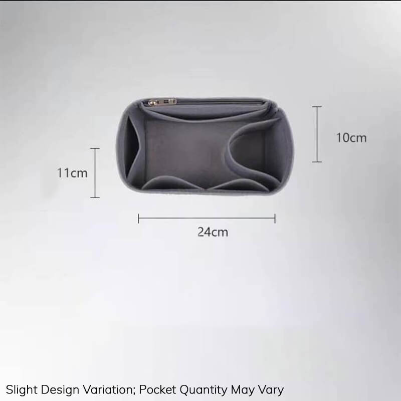 Felt Bag Insert Organizer for Lindy-Style Bags - Babylon LeatherBabylon LeatherQZ09-Grey-11*24*10cm-Side Zipper