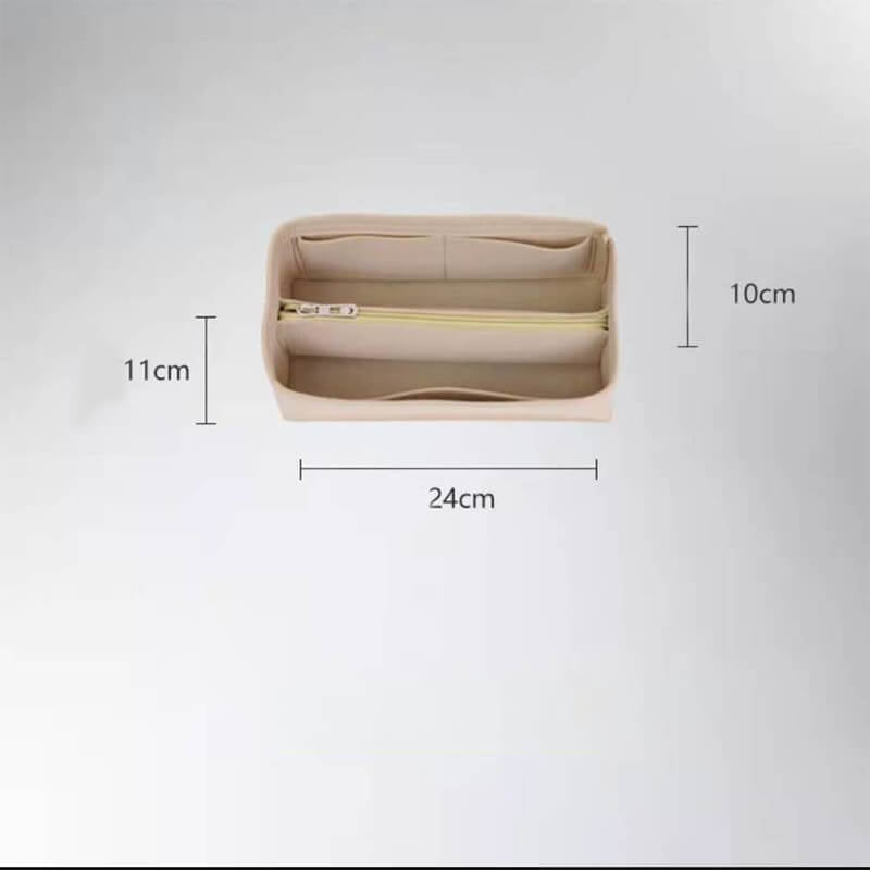 Felt Bag Insert Organizer for Lindy-Style Bags - Babylon LeatherBabylon LeatherQZ09-Khaki-11*24*10cm-Center Zipper
