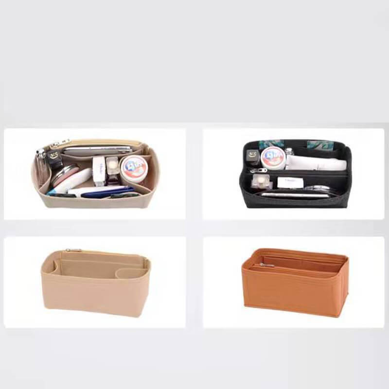 Felt Bag Insert Organizer for Lindy-Style Bags - Babylon LeatherBabylon LeatherQZ09-Khaki-11*24*10cm-Side Zipper