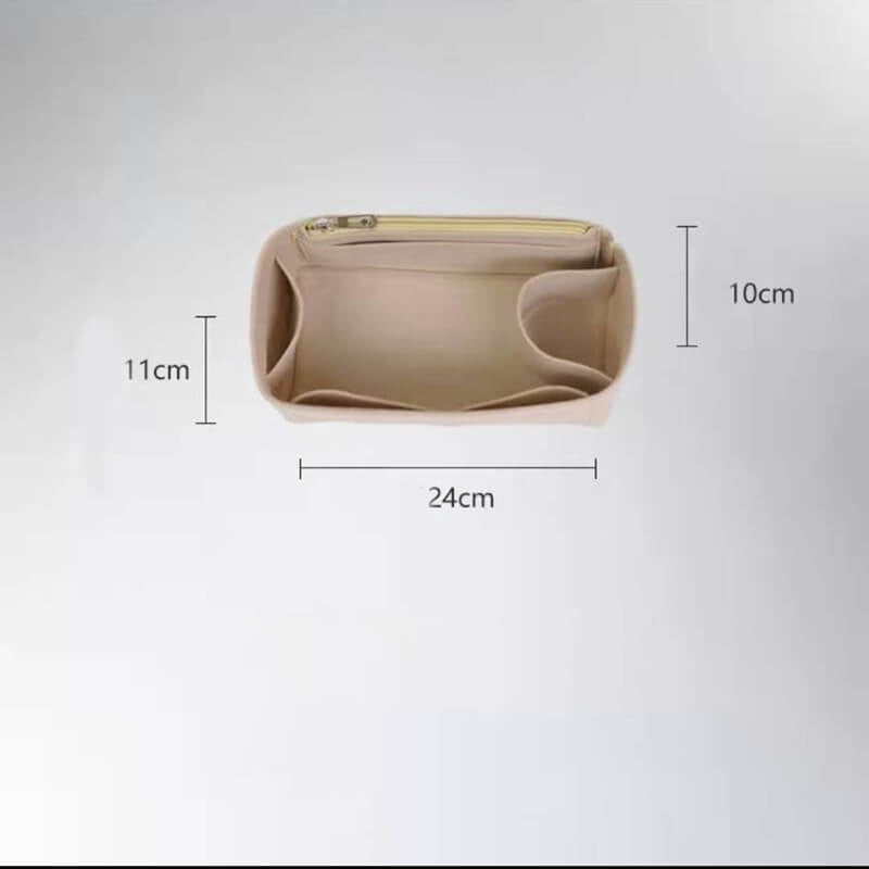 Felt Bag Insert Organizer for Lindy-Style Bags - Babylon LeatherBabylon LeatherQZ09-Khaki-11*24*10cm-Side Zipper