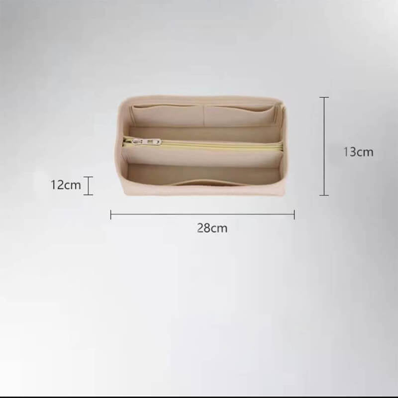 Felt Bag Insert Organizer for Lindy-Style Bags - Babylon LeatherBabylon LeatherQZ09-Khaki-12*28*13cm-Center Zipper