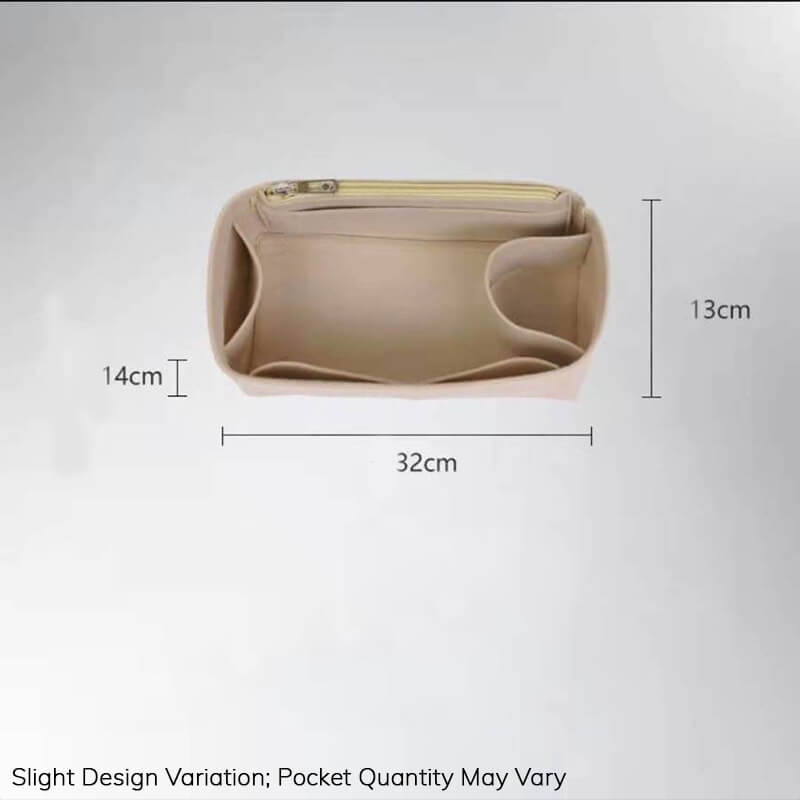 Felt Bag Insert Organizer for Lindy-Style Bags - Babylon LeatherBabylon LeatherQZ09-Khaki-14*32*13cm-Side Zipper