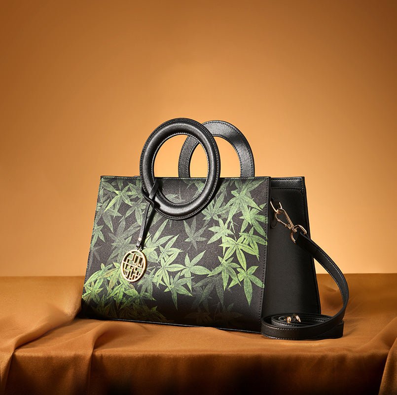 Feminine Chic Silk Handbag – Babylon Leather - Babylon LeatherBabylon LeatherTX021-Black