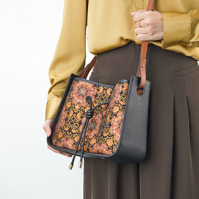 Flame Within Leather and Silk Crossbody Shoulder Bag – Babylon Leather - Babylon LeatherBabylon LeatherTX086-Black