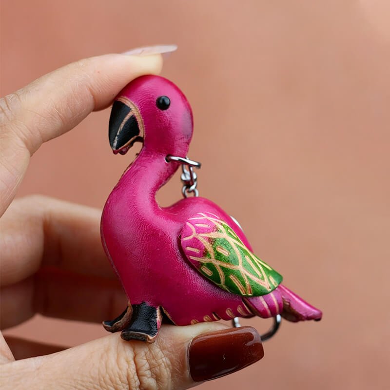 Flamingo Leather Bag Charm – Babylon Leather - Babylon LeatherBabylon LeatherLLZ85-Fuchsia