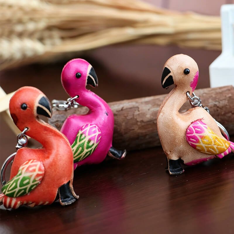 Flamingo Leather Bag Charm – Babylon Leather - Babylon LeatherBabylon LeatherLLZ85-Orange