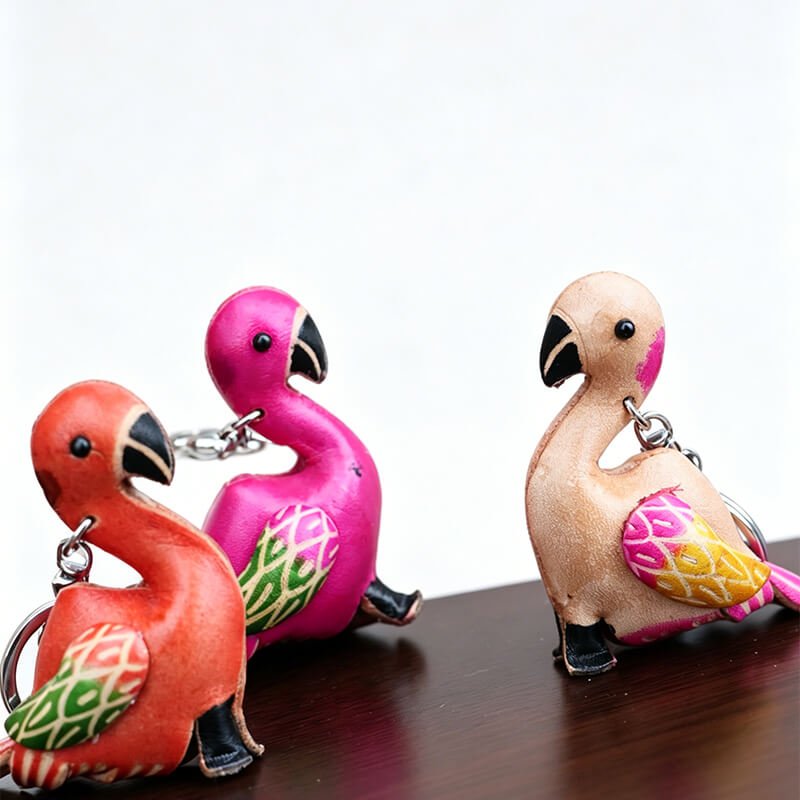 Flamingo Leather Bag Charm – Babylon Leather - Babylon LeatherBabylon LeatherLLZ85-Orange
