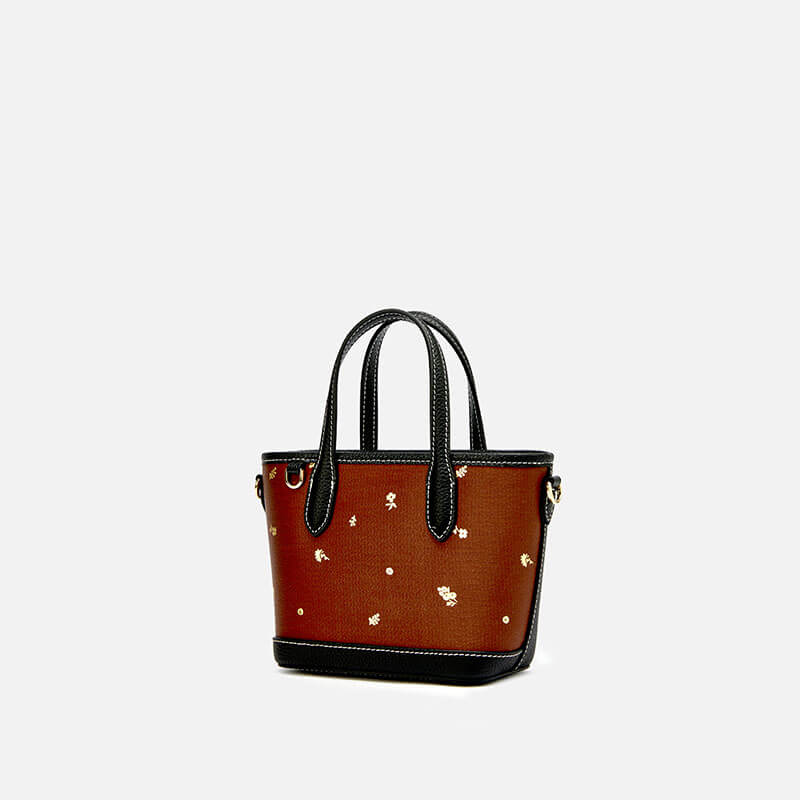 Flavors of Togetherness Leather and Silk Handbag– Babylon Leather - Babylon LeatherBabylon LeatherTX038-Brown