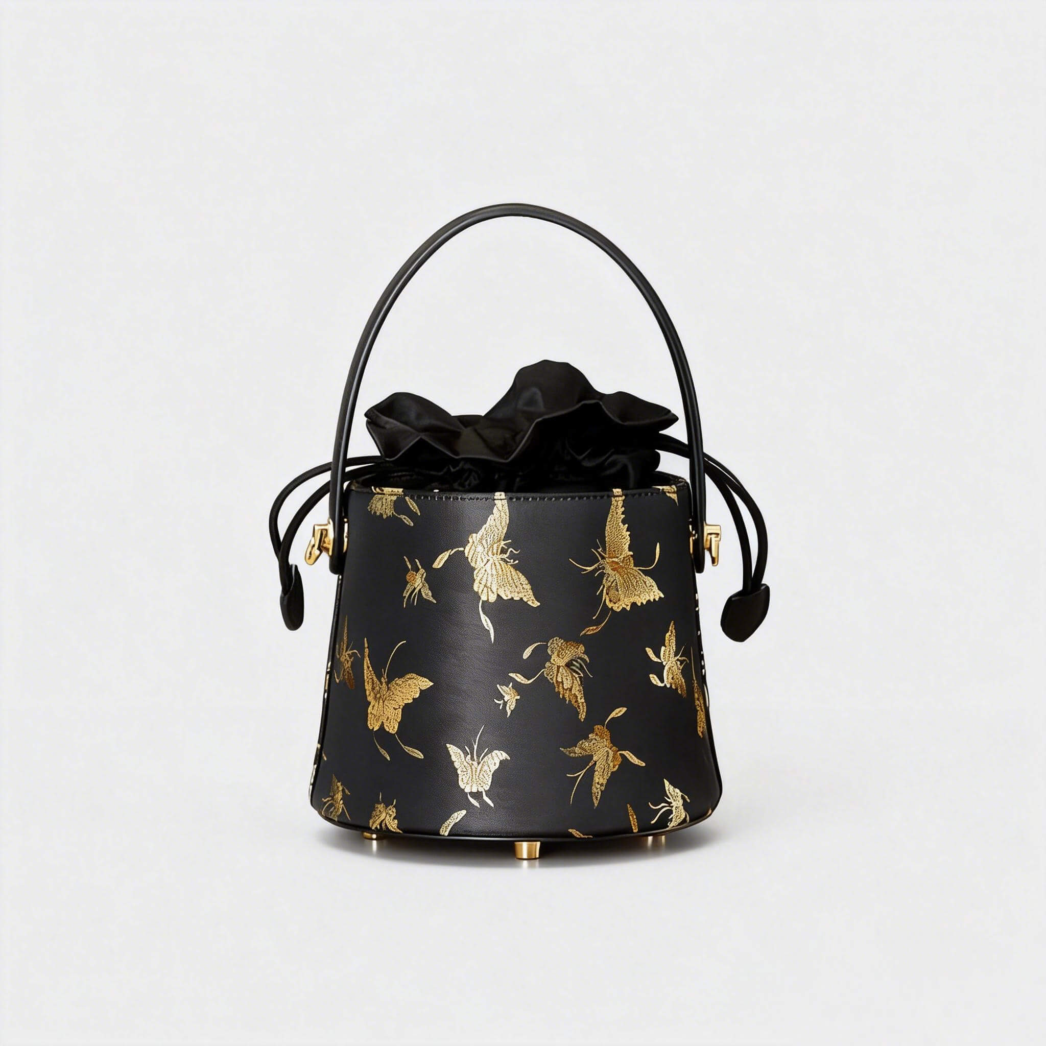 Flow of Grace Leather and Silk Handbag Bucket Bag – Babylon Leather