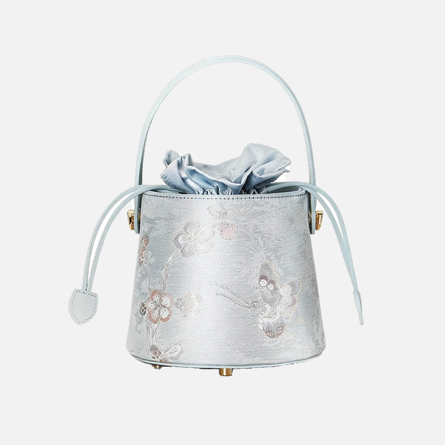 Flow of Grace Leather and Silk Handbag Bucket Bag – Babylon Leather - Babylon LeatherBabylon LeatherTX216-Light Blue