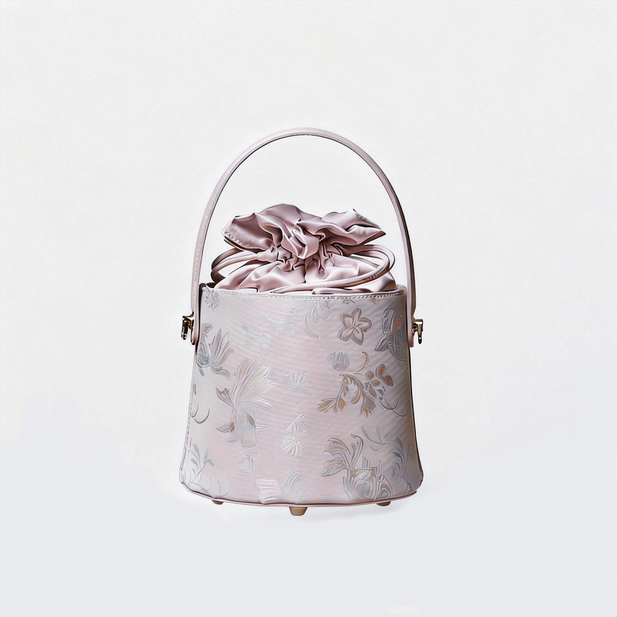 Flow of Grace Leather and Silk Round Bucket Bag – Babylon Leather - Babylon LeatherBabylon LeatherTX160-Pink