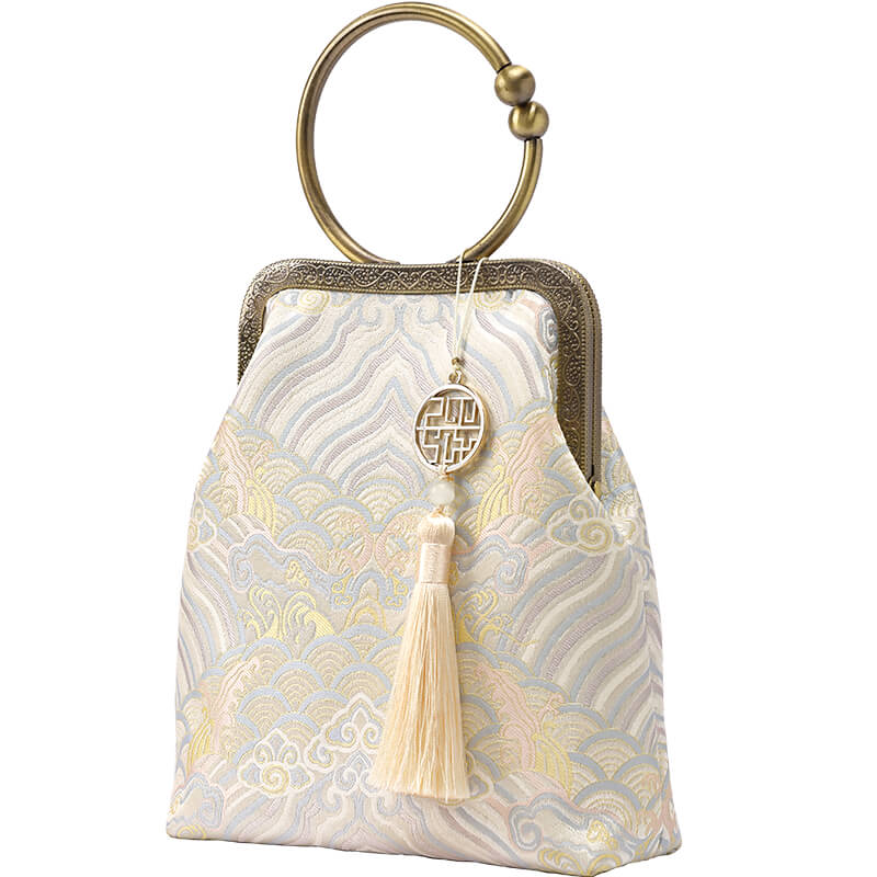 Flow of Grace Silk Handbag – Babylon Leather - Babylon LeatherBabylon LeatherTX153-White