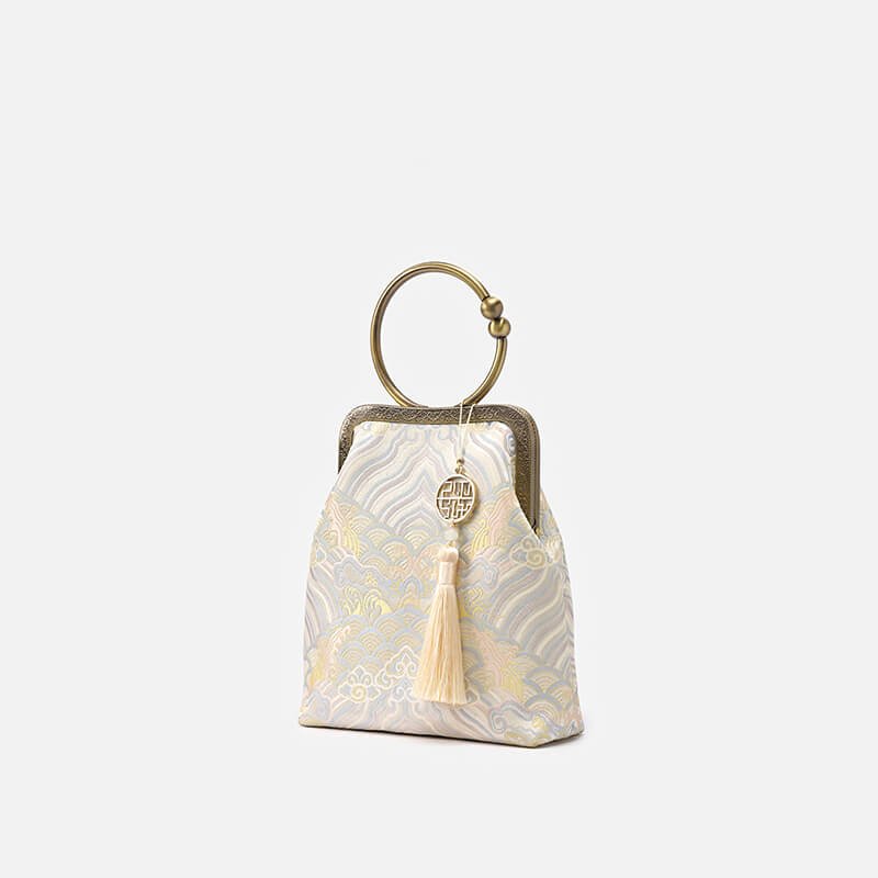 Flow of Grace Silk Handbag – Babylon Leather - Babylon LeatherBabylon LeatherTX153-White