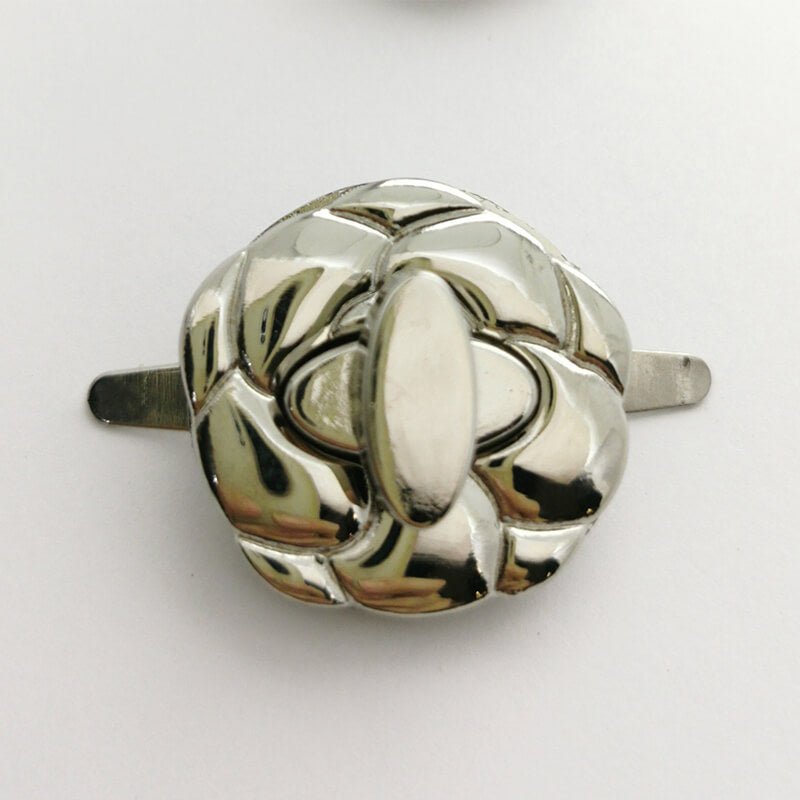 Flower Turn Lock Clasp - Babylon Leather - Babylon LeatherBabylon LeatherJY17-Silver
