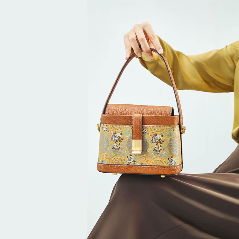 Flowing Stillness Leather and Silk Handbag – Babylon Leather - Babylon LeatherBabylon LeatherTX061-Dark Brown