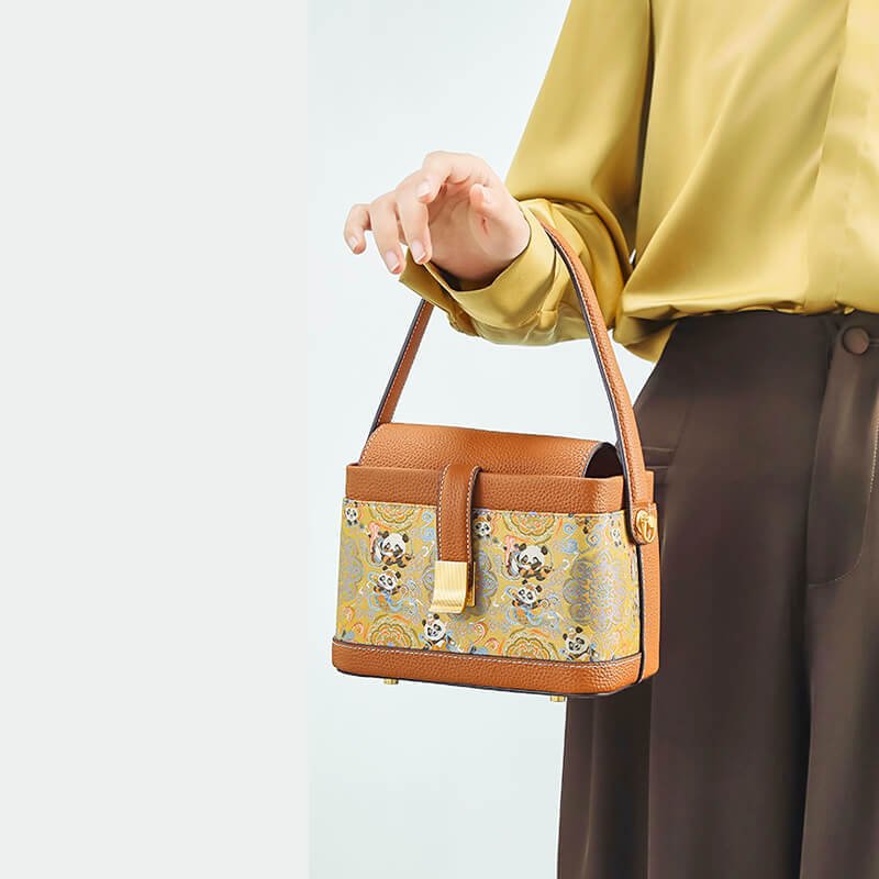 Flowing Stillness Leather and Silk Handbag – Babylon Leather - Babylon LeatherBabylon LeatherTX061-Dark Brown