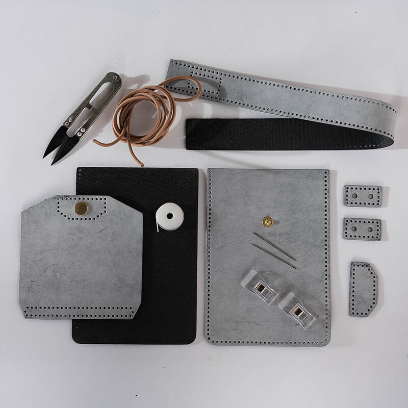 Fog Wax Leather Square Bag DIY Craft Kit – Babylon Leather - Babylon LeatherBabylon LeatherLZ51 - Black - Fog Wax Leather