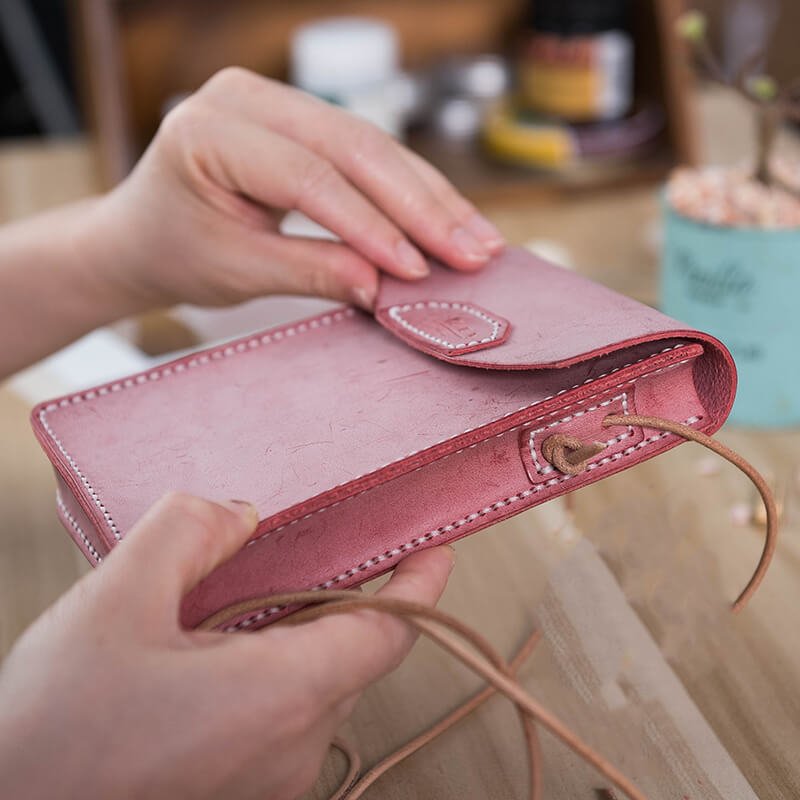 Fog Wax Leather Square Bag DIY Craft Kit – Babylon Leather - Babylon LeatherBabylon LeatherLZ51 - Pink - Fog Wax Leather