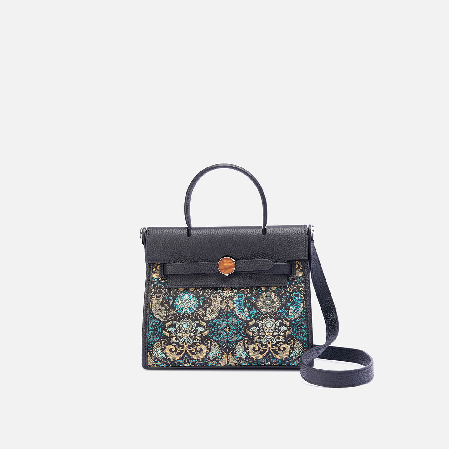 Following the Current Leather and Silk Shoulder Tote Bag – Babylon Leather - Babylon LeatherBabylon LeatherTX222-Black