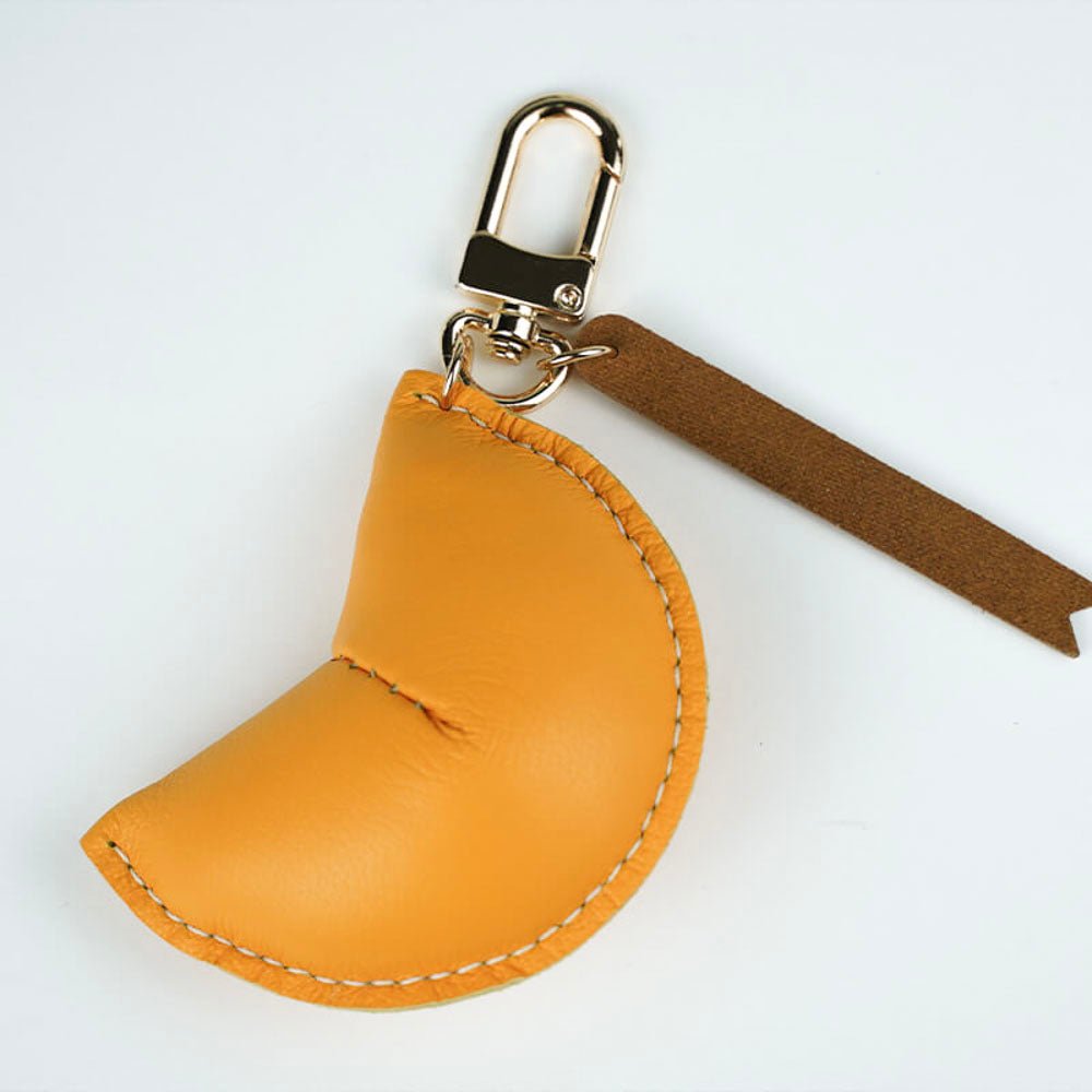Fortune Cookie Shape Leather Charm – Babylon Leather - Babylon LeatherBabylon LeatherLL71-Yellow