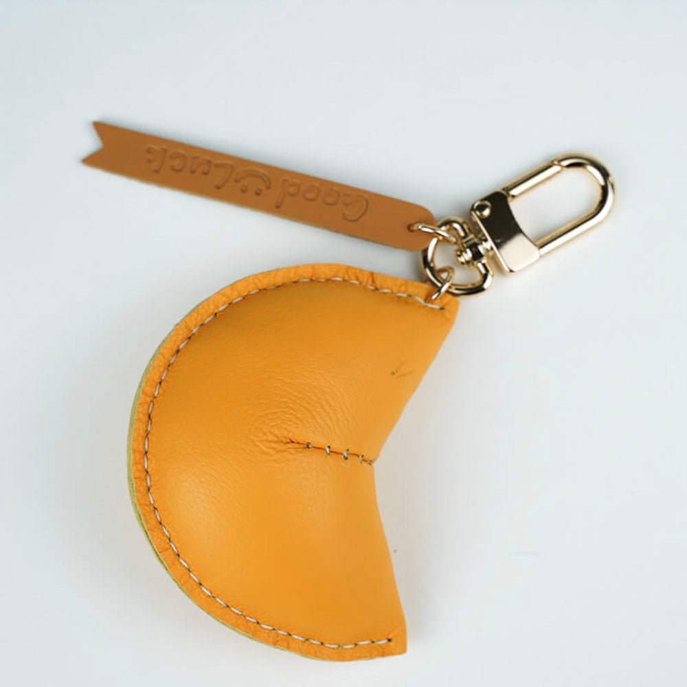 Fortune Cookie Shape Leather Charm – Babylon Leather - Babylon LeatherBabylon LeatherLL71-Yellow
