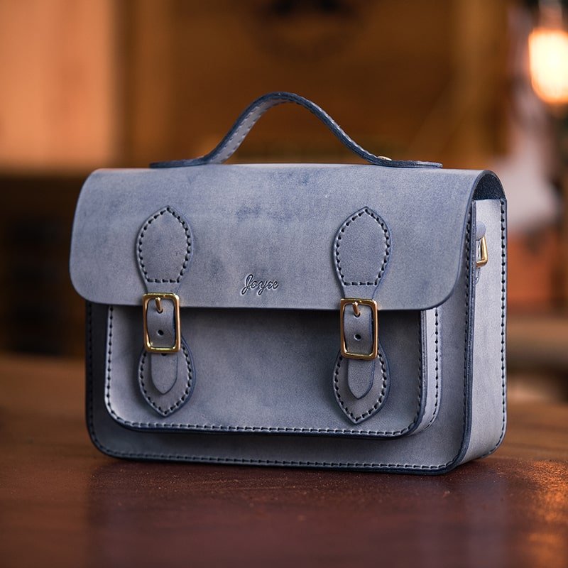 Full Grain Leather Satchel Bag DIY Kit – Babylon Leather - Babylon LeatherBabylon LeatherLZ52 - Blue - Waxed Leather